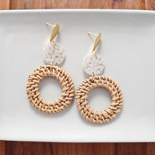 Lana Earrings - Dark Rattan by Spiffy & Splendid