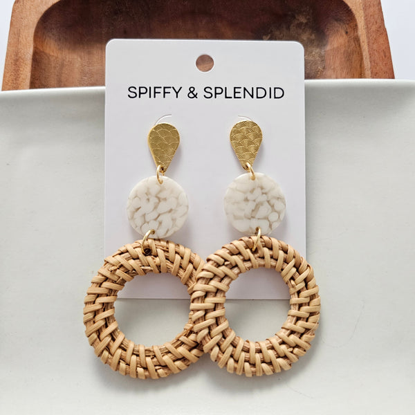 Lana Earrings - Dark Rattan by Spiffy & Splendid