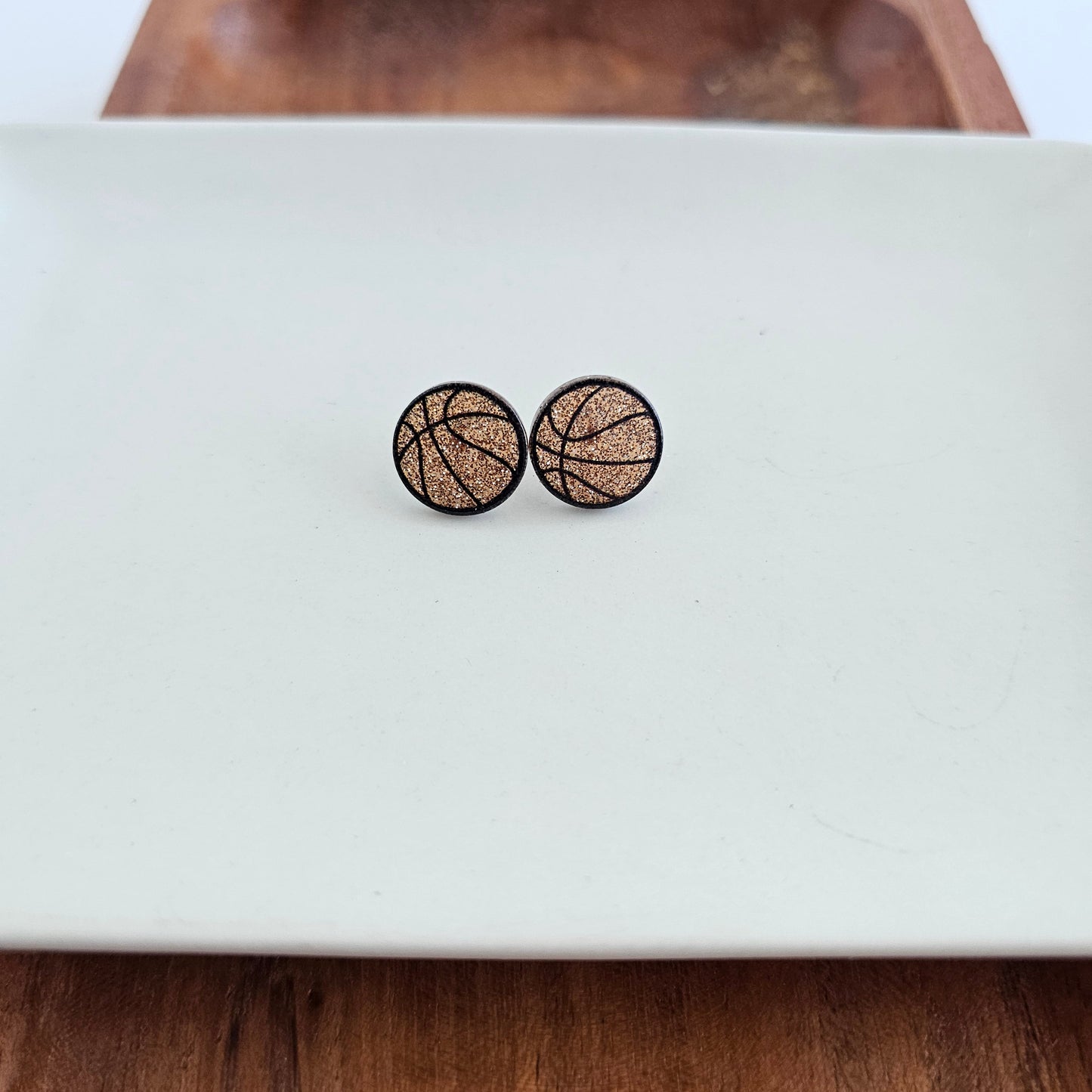 Glitter Basketball Studs by Spiffy & Splendid - The Cheeky Wink