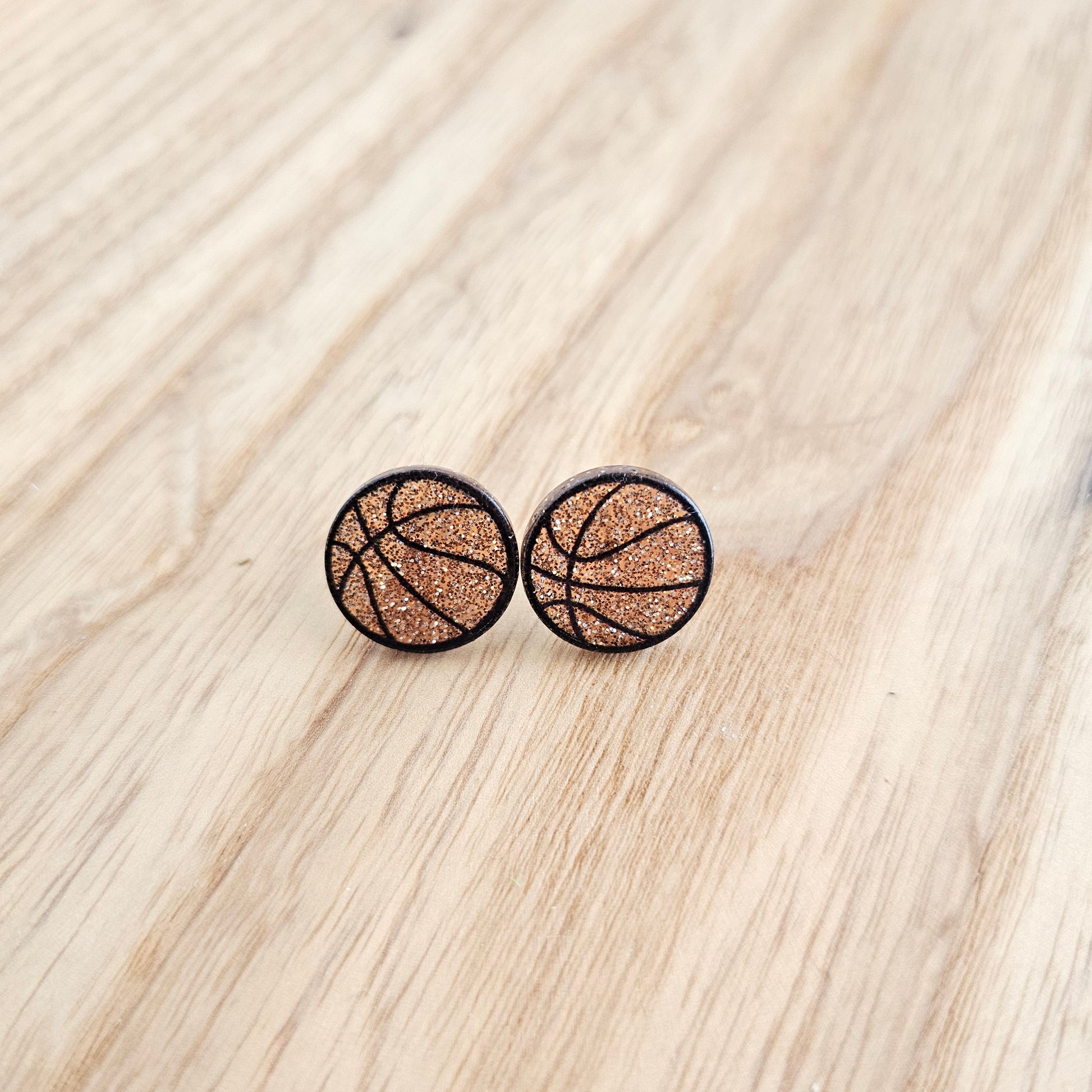 Glitter Basketball Studs by Spiffy & Splendid - The Cheeky Wink