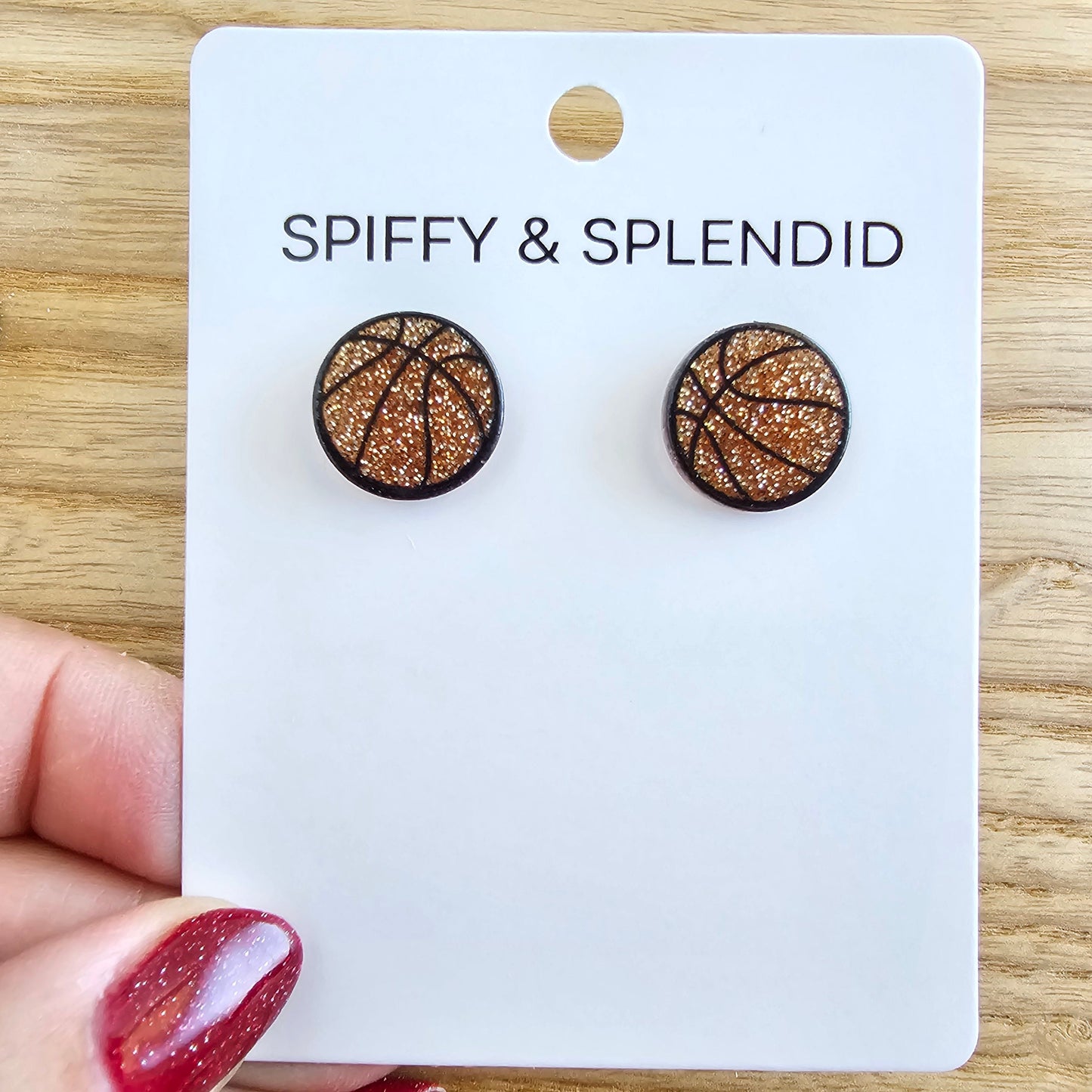 Glitter Basketball Studs by Spiffy & Splendid - The Cheeky Wink