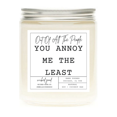 You Annoy Me The Least Candle by Wicked Good Perfume