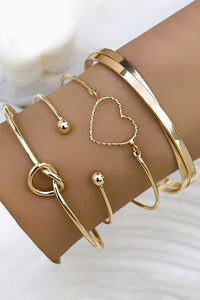 Gold Love Geometric Cross Bracelet 4-piece Set by Threaded Pear