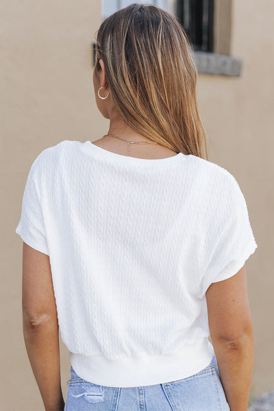 Cassidy Textured Knit Short Sleeve Top by Threaded Pear