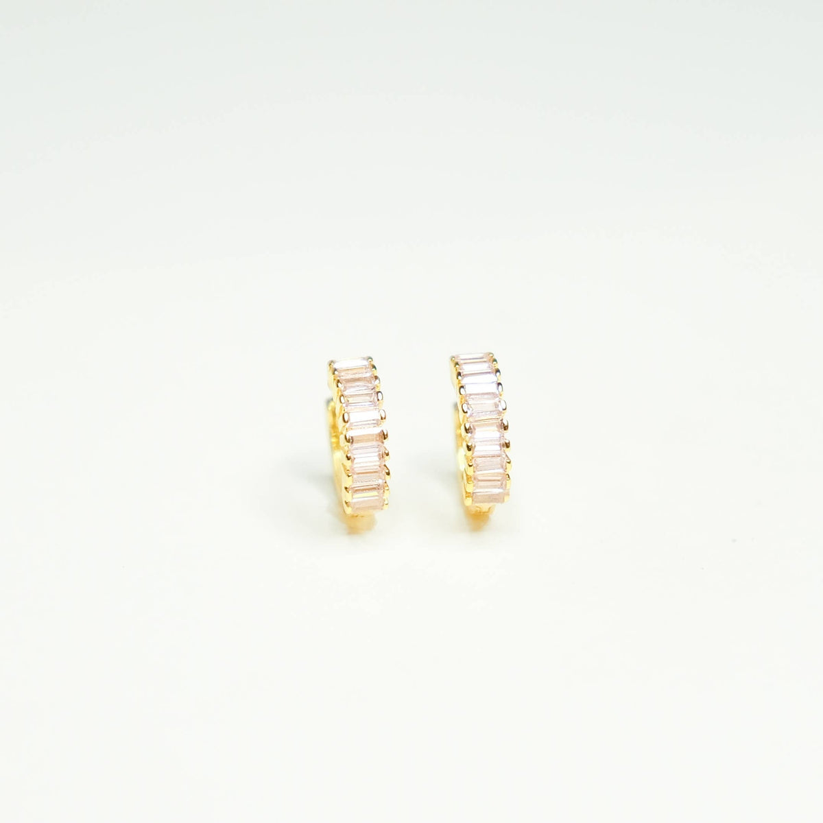 Pink Champagne Huggie Earrings