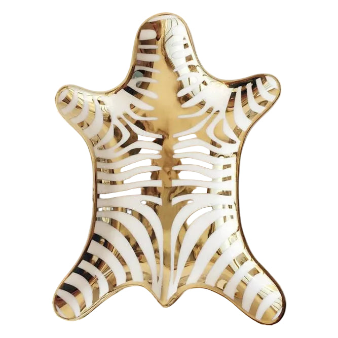 Gold Zebra Trinket Tray