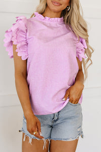 Kori Scalloped Ruffle Sleeve Top by Threaded Pear - The Cheeky Wink