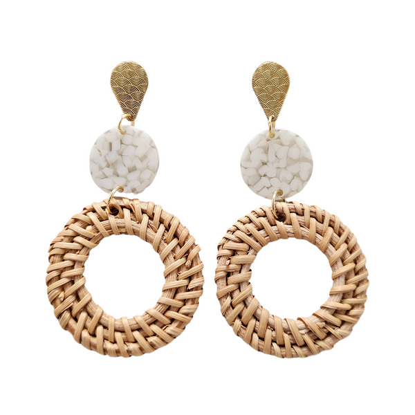 Lana Earrings - Dark Rattan by Spiffy & Splendid