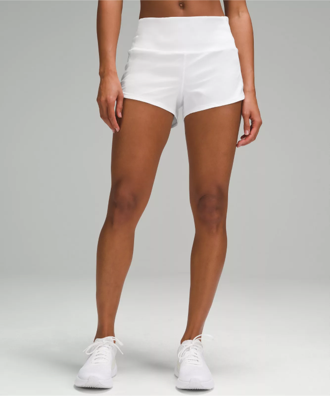 Lululemon - HOTTY HOT HR 2.5" SHORT LINED WHT 4 by College Liquidation