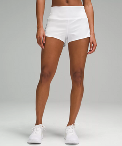 Lululemon - HOTTY HOT HR 2.5" SHORT LINED WHT 4 by College Liquidation