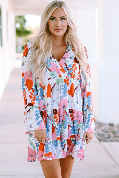 Kensley Floral Tiered Mini Dress by Threaded Pear