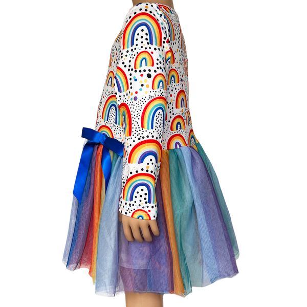 Girls Boutique Ombre Rainbow Mesh Tulle Party Dress by AnnLoren