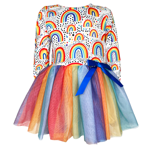 Girls Boutique Ombre Rainbow Mesh Tulle Party Dress by AnnLoren