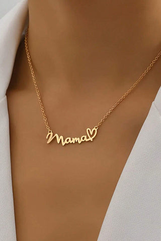 Gold mama Heart Pendant Chain Necklace by Threaded Pear - The Cheeky Wink