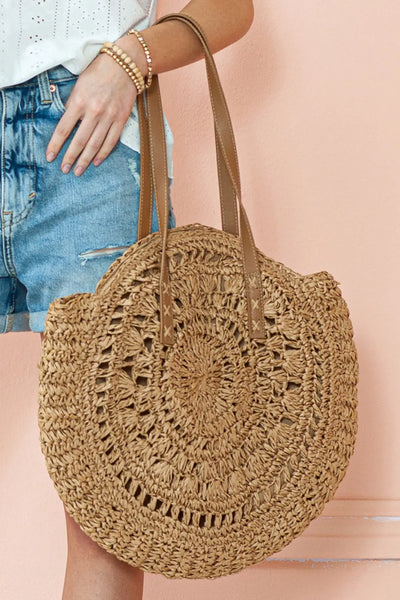 Mavis Bohemian Straw Woven Round Bag by Threaded Pear - The Cheeky Wink