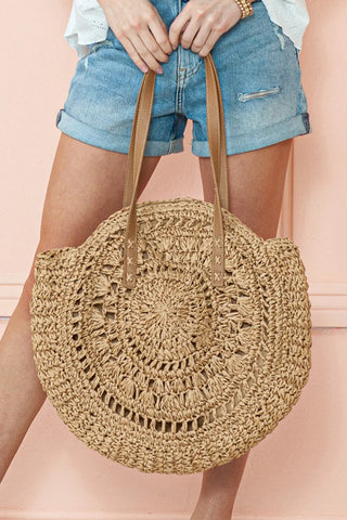 Mavis Bohemian Straw Woven Round Bag by Threaded Pear - The Cheeky Wink