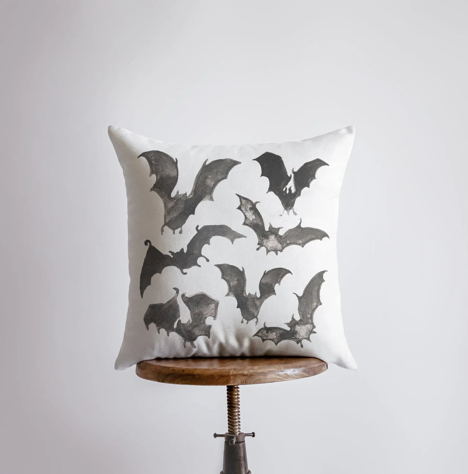 Bats on White Pillow Cover | Fall Décor | Farmhouse Pillows | Country Décor | Fall Throw Pillows | Cute Throw Pillows | Bat Art by UniikPillows