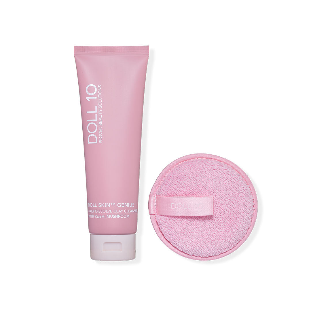 Daily Dissolve Enzyme Clay Cleanser with Reishi Mushroom with Cleansing Pad by Doll 10 Beauty