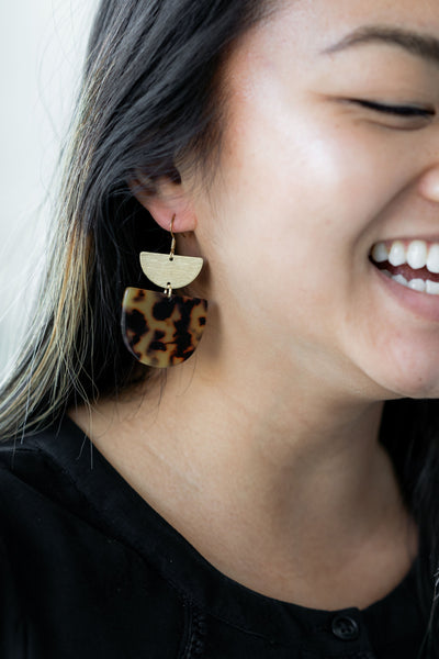 Harper Earrings - Tortoise by Spiffy & Splendid