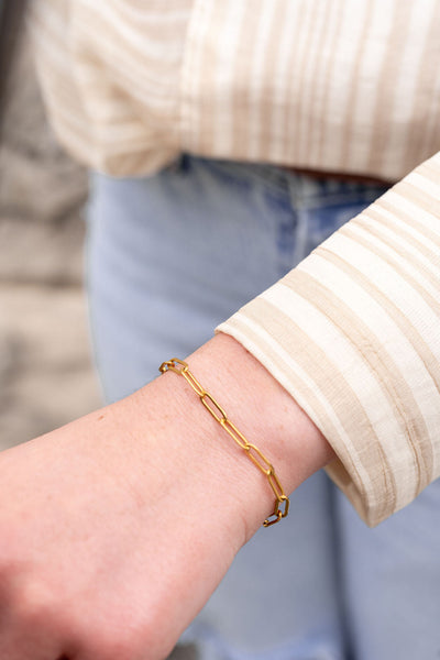 Luxe Gold Paper Clip Bracelet by Spiffy & Splendid