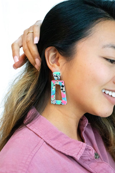 Avery Earrings - 80's Pastel by Spiffy & Splendid