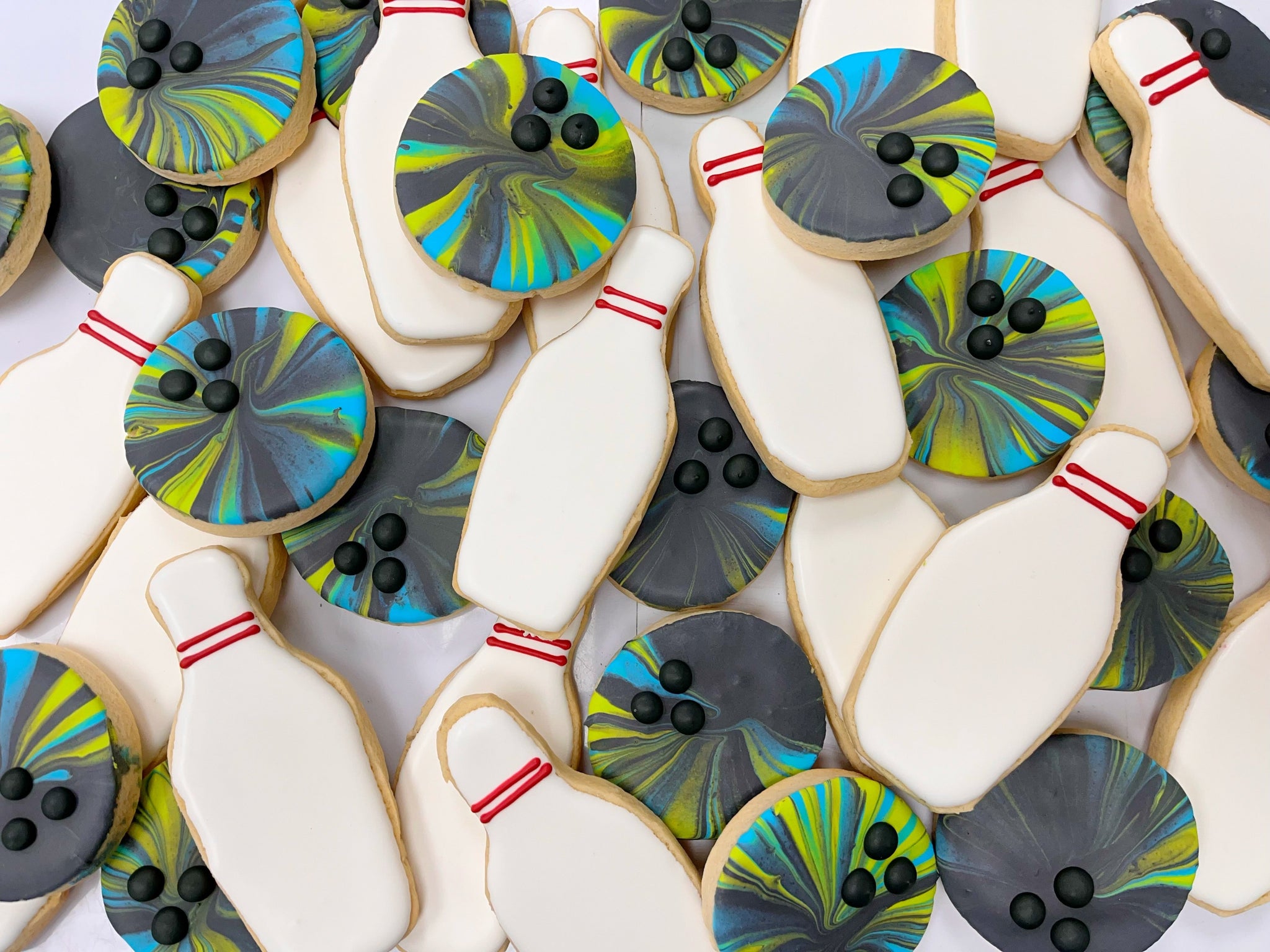 Bowling Sugar Cookies- One Dozen by Confections of a Cake Lover