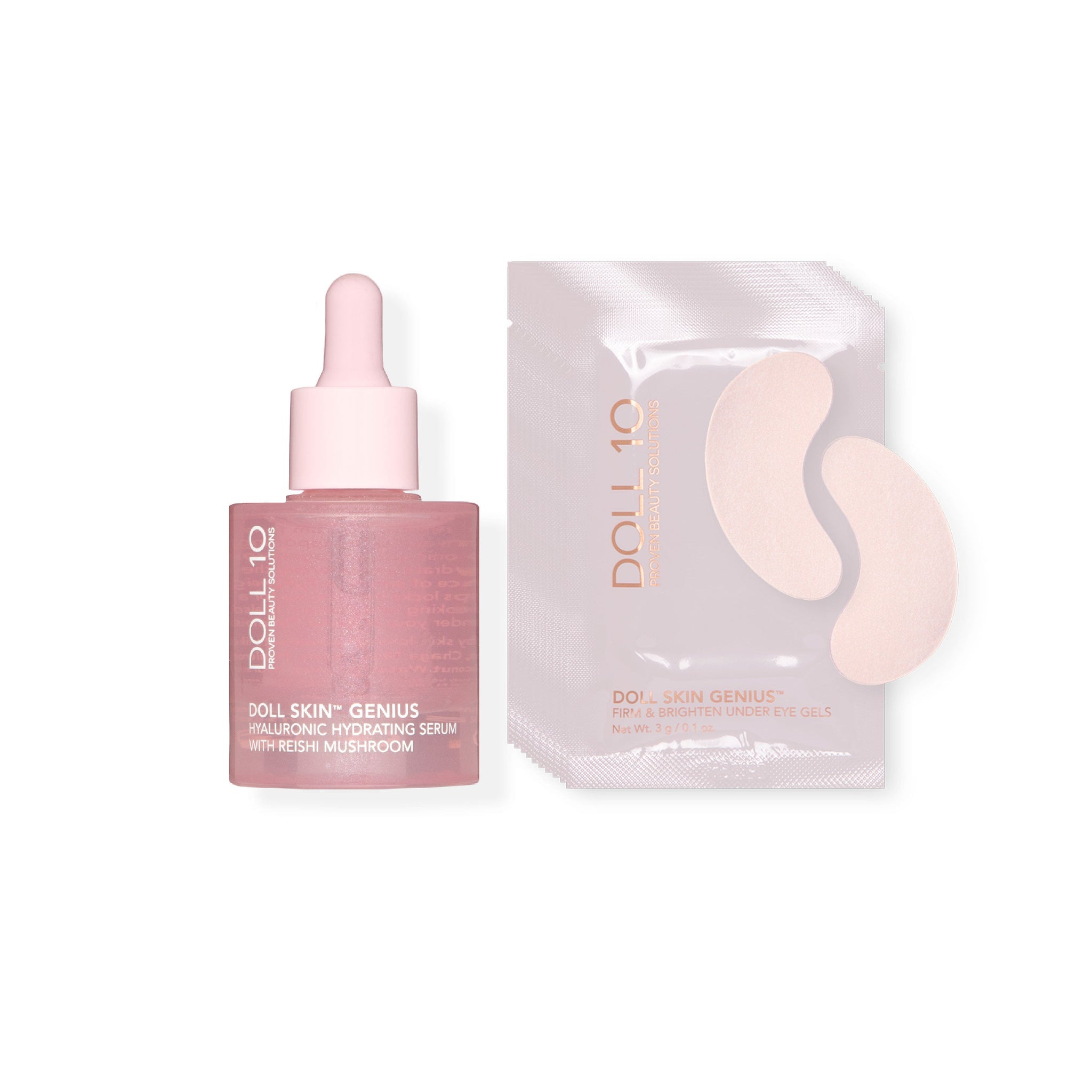 Firm & Brighten Under Eye Gels with Hyaluronic & Reishi Mushroom Repairing Serum Duo by Doll 10 Beauty