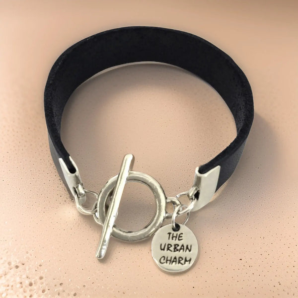 Black Leather Color Band Bracelet by The Urban Charm by The Urban Charm - The Cheeky Wink