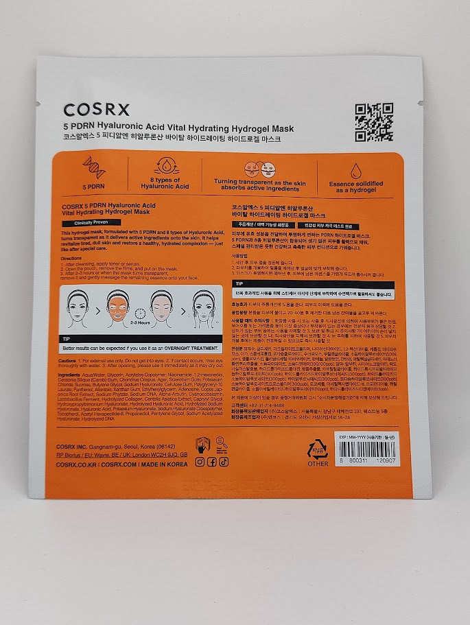 Cosrx 5 PDRN Hyaluronic Acid Vital Hydrating Hydrogel Mask