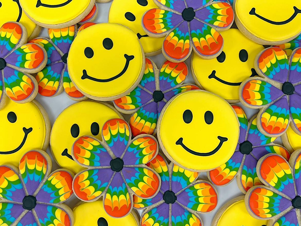 Flower Power Sugar Cookies- One Dozen by Confections of a Cake Lover