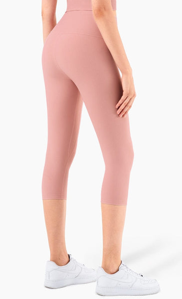 High Rise Cropped Leggings w/ Seamings by Anna-Kaci