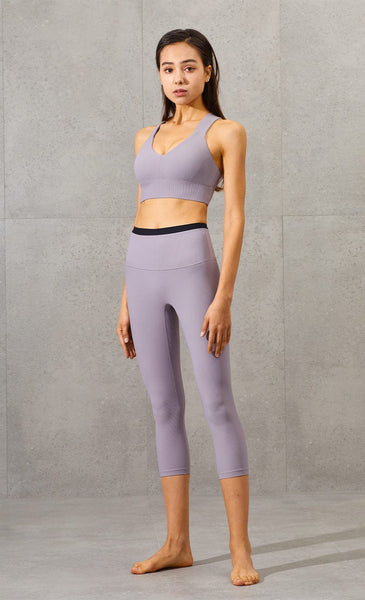 High Rise Cropped Leggings w/ Seamings by Anna-Kaci