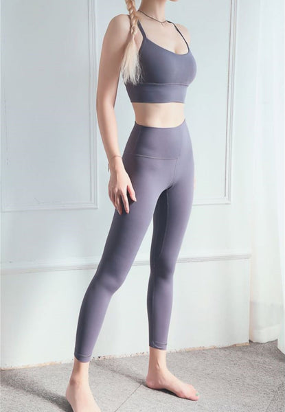 Solid Color Basic Activewear Set by Anna-Kaci