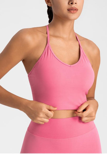 T-Back Cutout Detail Sports Bra by Anna-Kaci