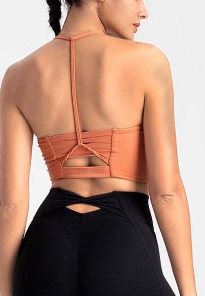 T-Back Cutout Detail Sports Bra by Anna-Kaci