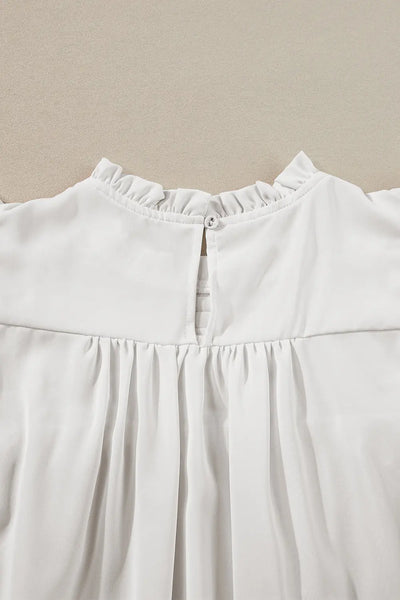 Dayana Ruffled Flutter Sleeve Pleated Blouse by Threaded Pear - The Cheeky Wink