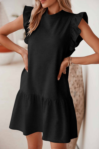 Baylor Flutter Sleeve Crew Neck Shift Dress by Threaded Pear