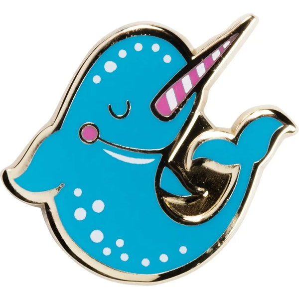 Last Call! You Are Strange & Wonderful Narwhal Enamel Pin in Blue and Pink by The Bullish Store - The Cheeky Wink