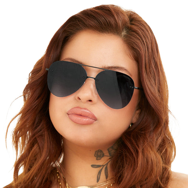 Aviator Sunglasses Women | Black Metal Aviator | The Cheeky Wink