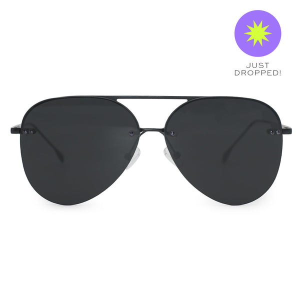 Aviator Sunglasses Women | Black Metal Aviator | The Cheeky Wink