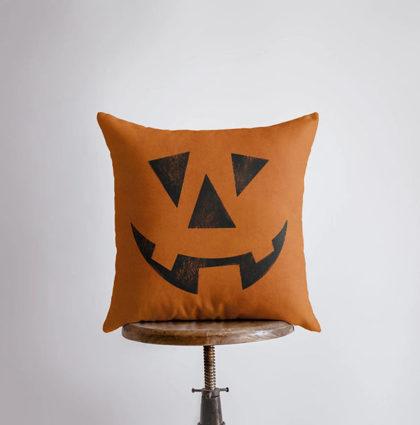 Orange Jack O Lantern Pillow Cover | Fall Décor | Halloween Pillows | Halloween Décor | Fall Throw Pillows | Cute Throw Pillows by UniikPillows