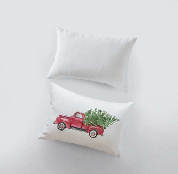 Red Christmas Truck | Christmas | 12x18 | Red Truck | Christmas Decor | Throw Pillow | Home | Christmas tree | Christmas Gifts by UniikPillows