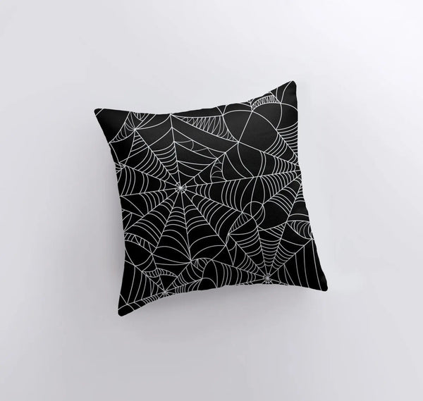 SpiderWeb White Pillow Cover | Fall Décor | Halloween Pillows | Halloween Décor | Fall Throw Pillows | Cute Throw Pillows by UniikPillows