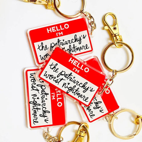 The Patriarchy's Worst Nightmare Feminist Acrylic Keychain by The Bullish Store - The Cheeky Wink