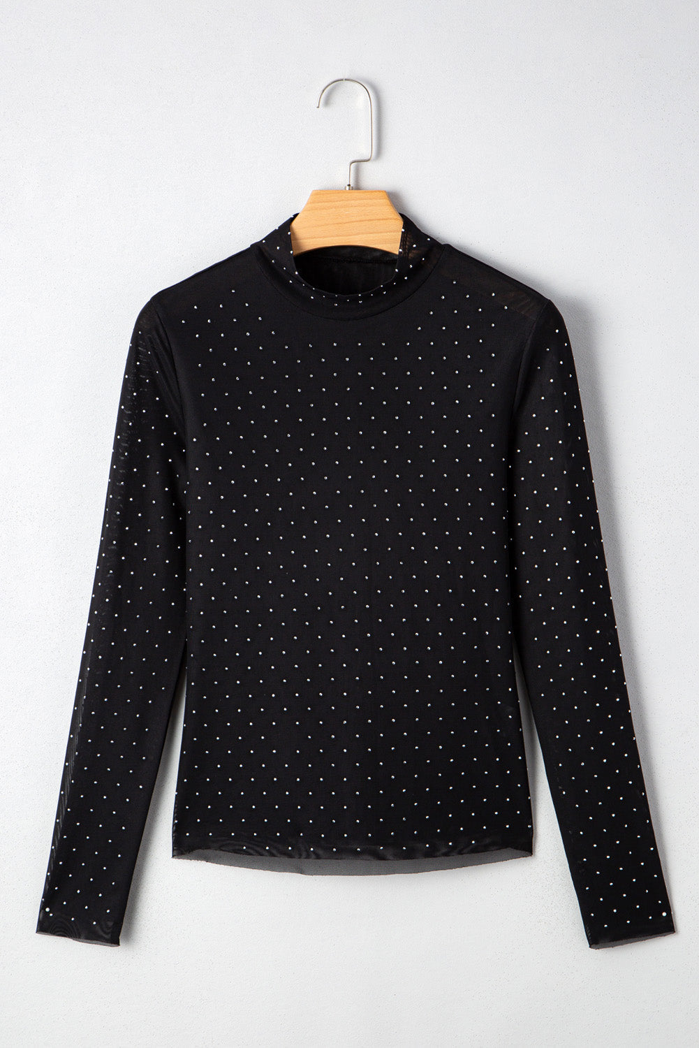 Anastasia Rhinestone Embellished Mesh Long Sleeve Top by Threaded Pear - The Cheeky Wink