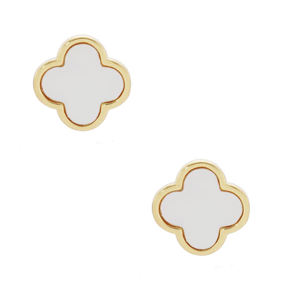 Gold Dipped Quatrefoil Stud Earrings