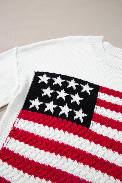 Lakelyn American Flag Sweater by Threaded Pear