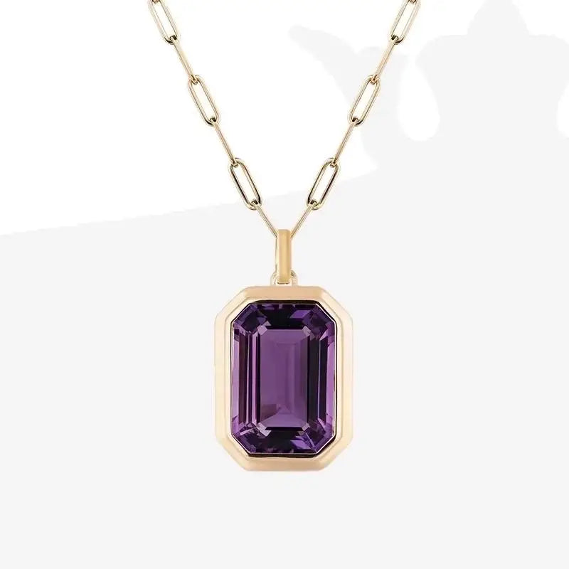 Molly Zircon Pendant Necklace in Purple
