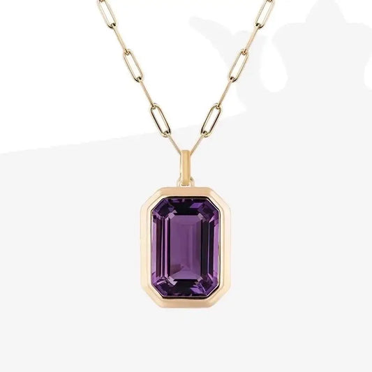 Molly Zircon Pendant Necklace in Purple