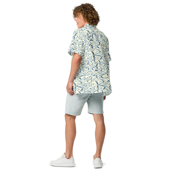 Bonito Island Hawaiian Button Shirt: Dive into Tuna Mayhem! by Tropical Seas Clothing